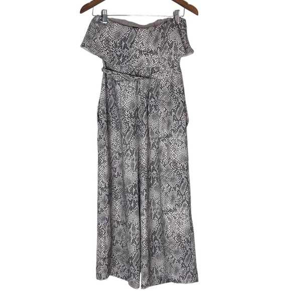 Aritzia Babaton Altamiro Flutter Sleeveless Jumpsuit- Snakeskin- Size 4 - Picture 10 of 14